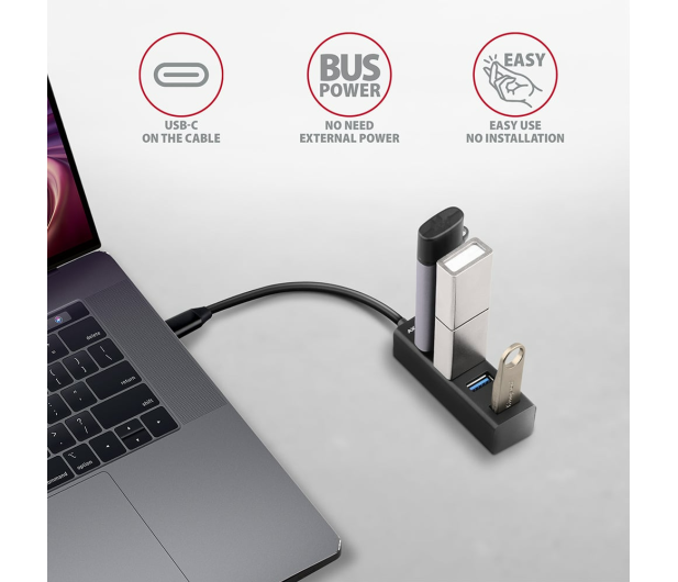 Axagon HUE-M1C SuperSpeed USB-C MINI hub - 1485466 - zdjęcie 4